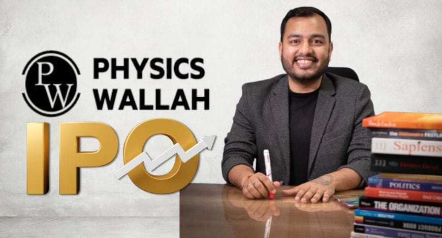 PhysicsWallah logo with IPO news update
